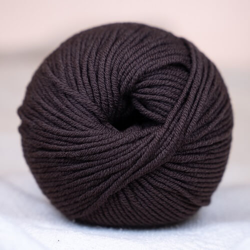 Fil tricoter 100% laine mérinos d'Arles peignée marron aguille 4